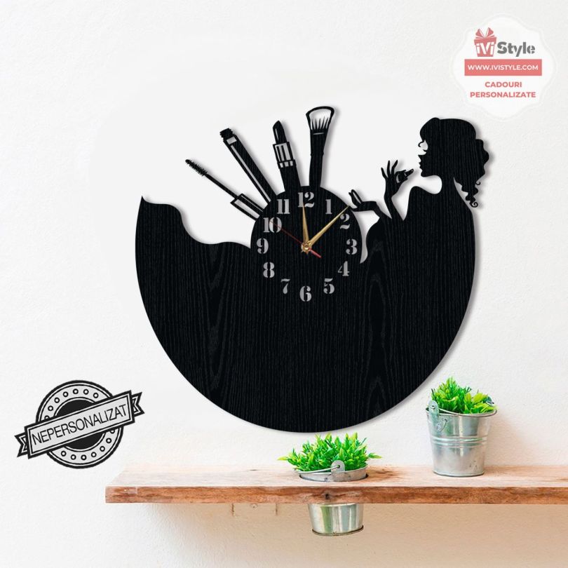 Ceas pentru Cosmetica Makeup din Lemn