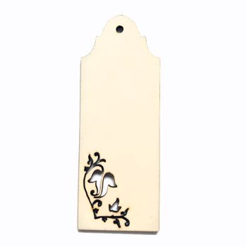 Semn de carte lemn blank Flori 02