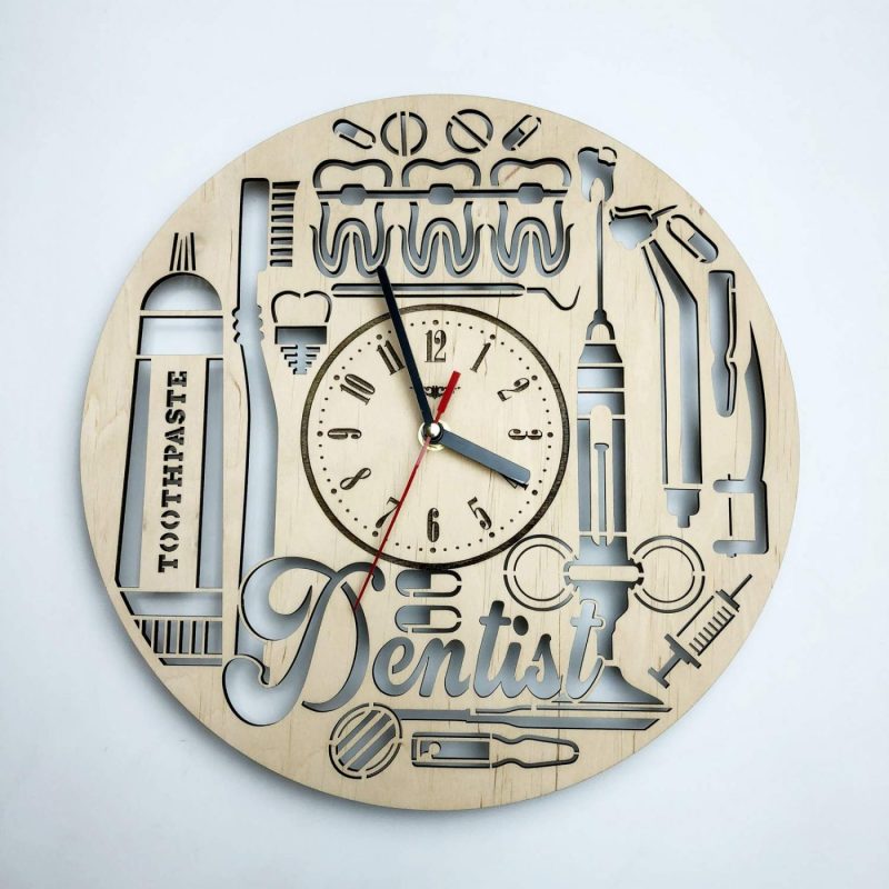 Ceas Dentist 01 Personalizat din Lemn