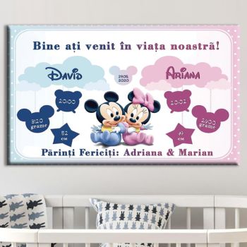 Tablou Canvas Personalizat Mickey si Minnie 01