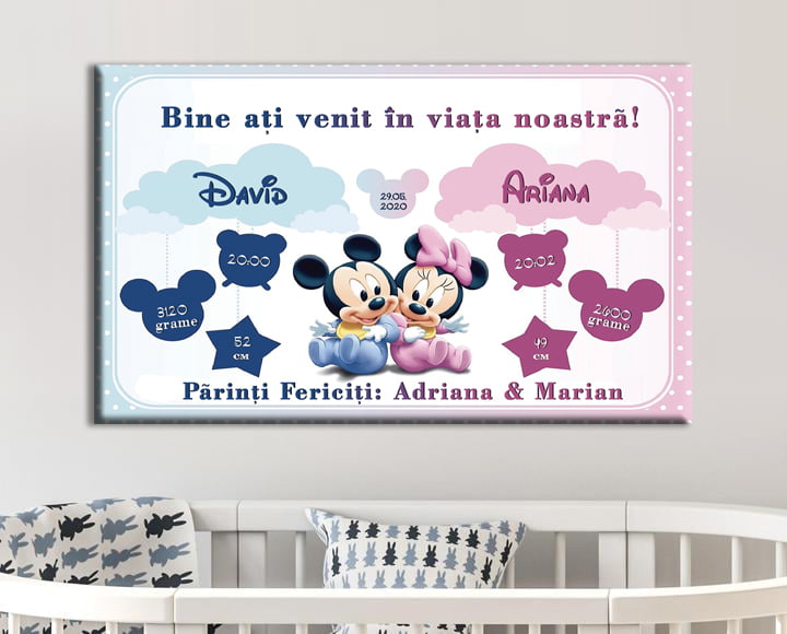 Tablou Canvas Personalizat Mickey si Minnie 01