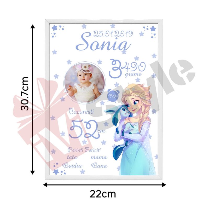 Tablou Personalizat Frozen Elsa cu Poza 01