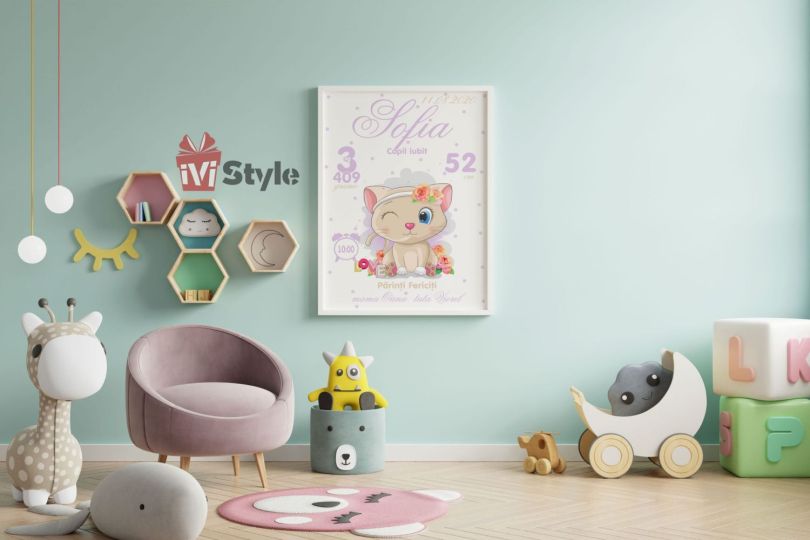 tablou-personalizat-pentru-copii-pisicuta-sofia
