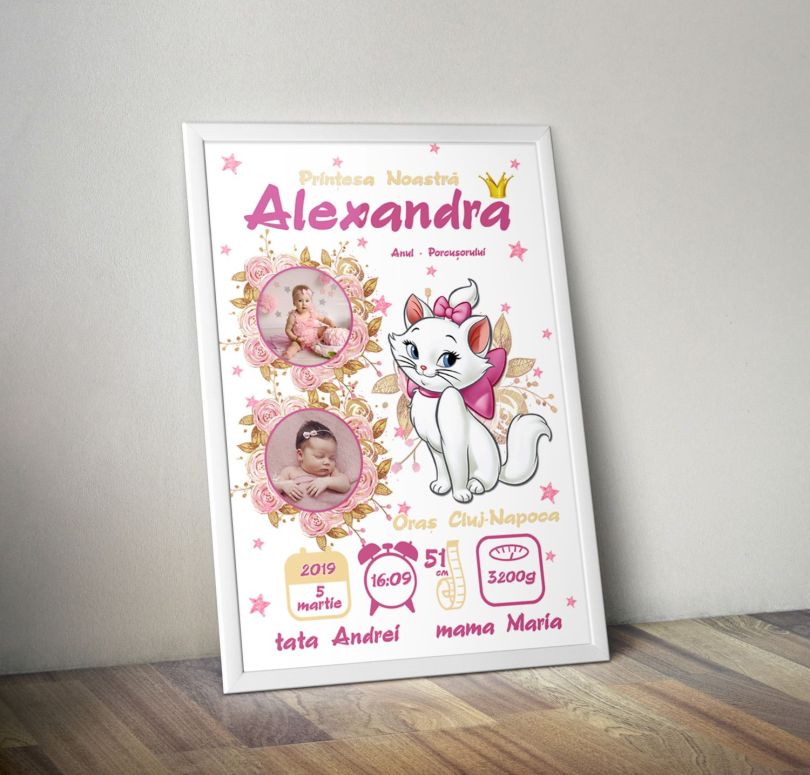 Tablou Personalizat A4 Marie Pentru Fetite v1