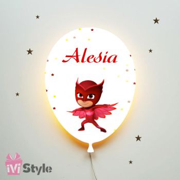 Lampa Personalizata LED Balon Eroi In Pijama Bufnita Amaya Alesia
