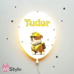 Lampa Personalizata LED Balon Paw Patrol Rubble Tudor