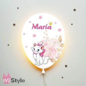 Lampa Personalizata LED Balon Pisicuta Marie Maria