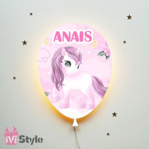 Lampa Personalizata LED Balon Unicorn Anais