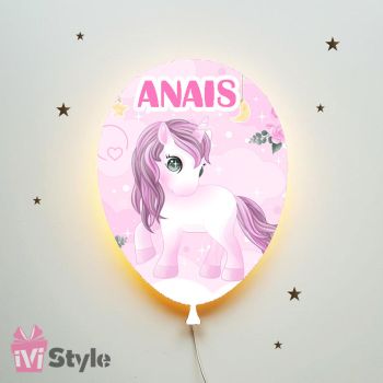 Lampa Personalizata LED Balon Unicorn Anais