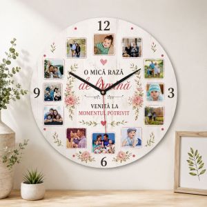 Ceas Personalizat cu 12 poze O raza de lumina