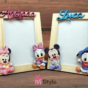 Rama Foto din Lemn Mickey Minnie Personalizata