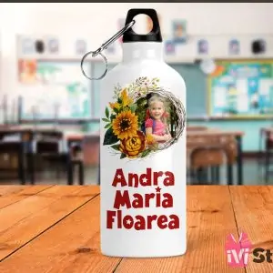 Sticla de Apa Personalizata Pentru Copii Flori de Toamna