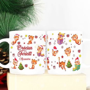 Cana Personalizata Craciun Fericit Pisicute