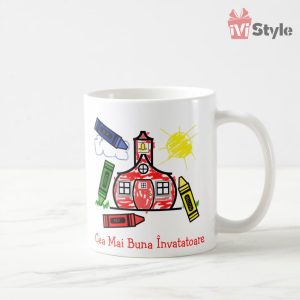 Cana Personalizata Cea mai buna Invatatoare Creioane 01 Alba