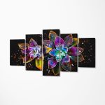 Set Tablou Multicanvas Premium Decor 5 piese Colorful Flower
