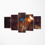 Set Tablou Multicanvas Premium Decor 5 piese - Floare Albastra