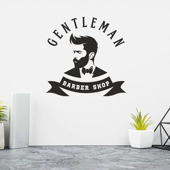 Sticker Autocolant Gentleman Barber Shop Salon Frizerie 01