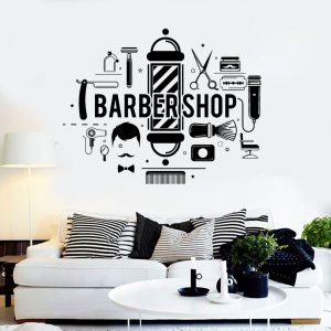 Sticker Autocolant Barber Shop Salon Frizerie 02