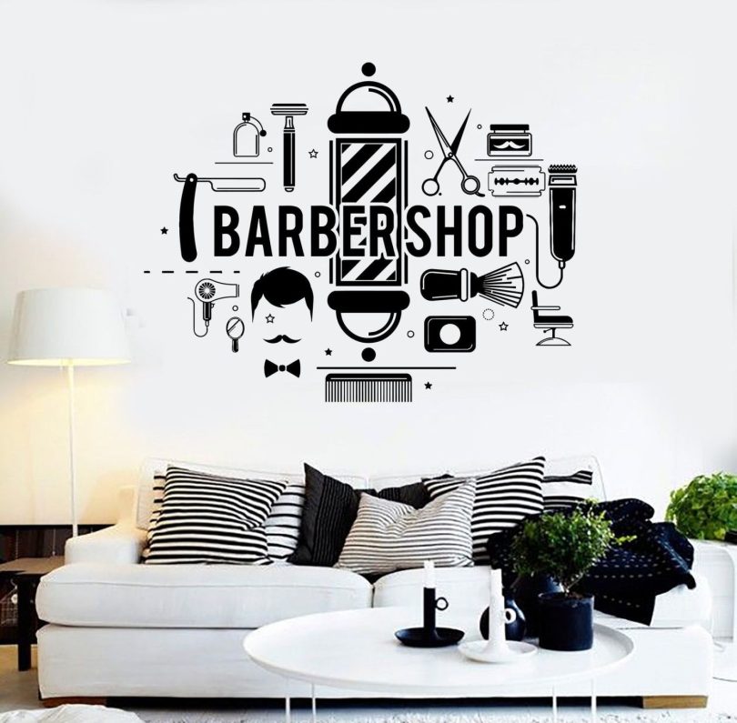Sticker Autocolant Barber Shop Salon Frizerie 02