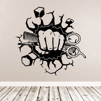 Sticker Autocolant Gentleman Barber Shop Salon Frizerie 04