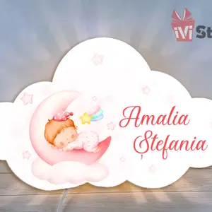 Lampa Norisor Personalizata Fetita pe Luna