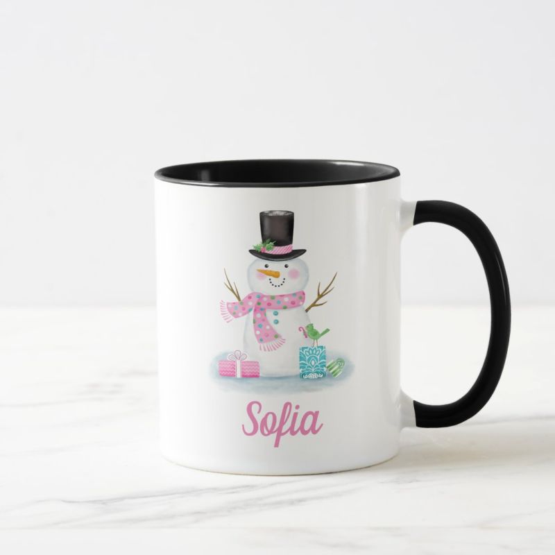 Cana cu nume Om de zapada colorat neagra