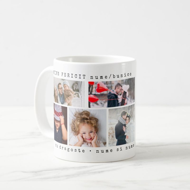 Cana personalizata cu 6 poze si mesaj 2