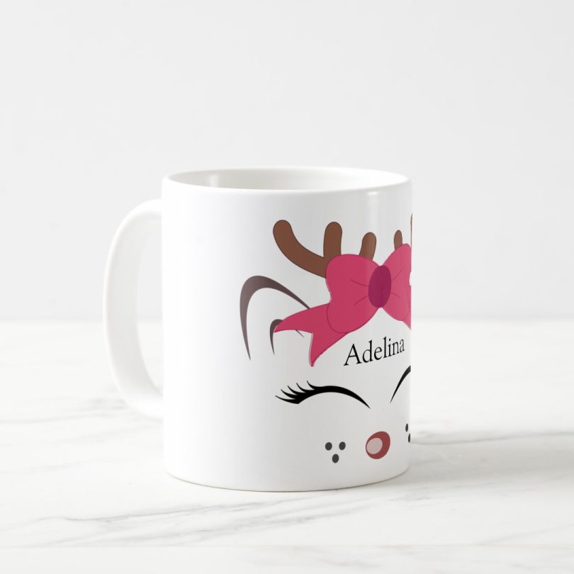 Cana personalizata cu nume lady ren cu fundita