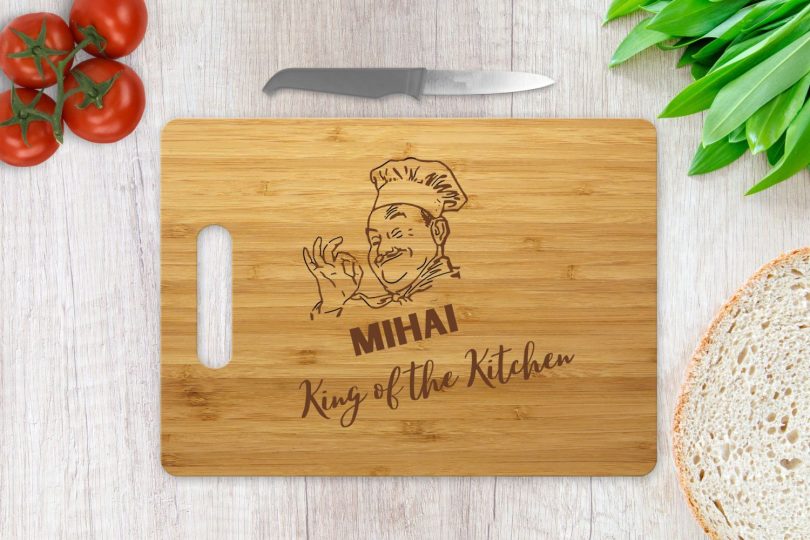 Tocator Bambus Personalizat King of the Kitchen
