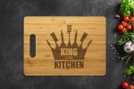Tocator Personalizat Bambus King of the Kitchen gravat