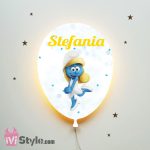 Lampa Personalizata LED Balon Strumfita Smurfette