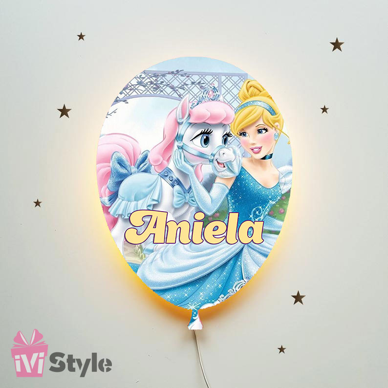 Lampa de veghe LED balon fetite Cenusareasa