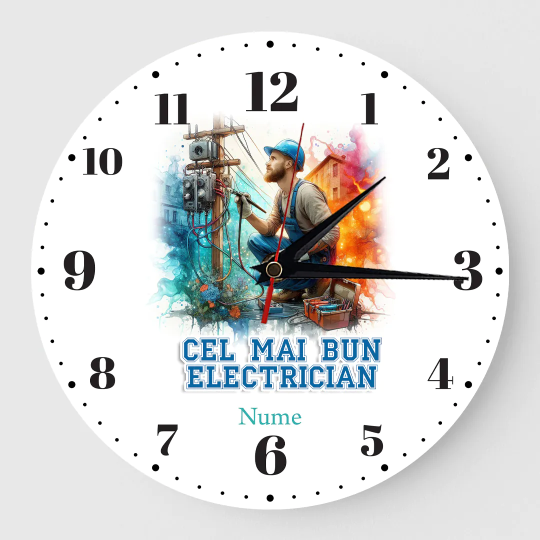 Ceas personalizat cel mai bun electrician 01