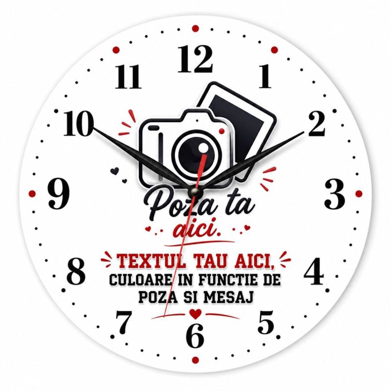 ceas personalizat cu o poza si mesaj