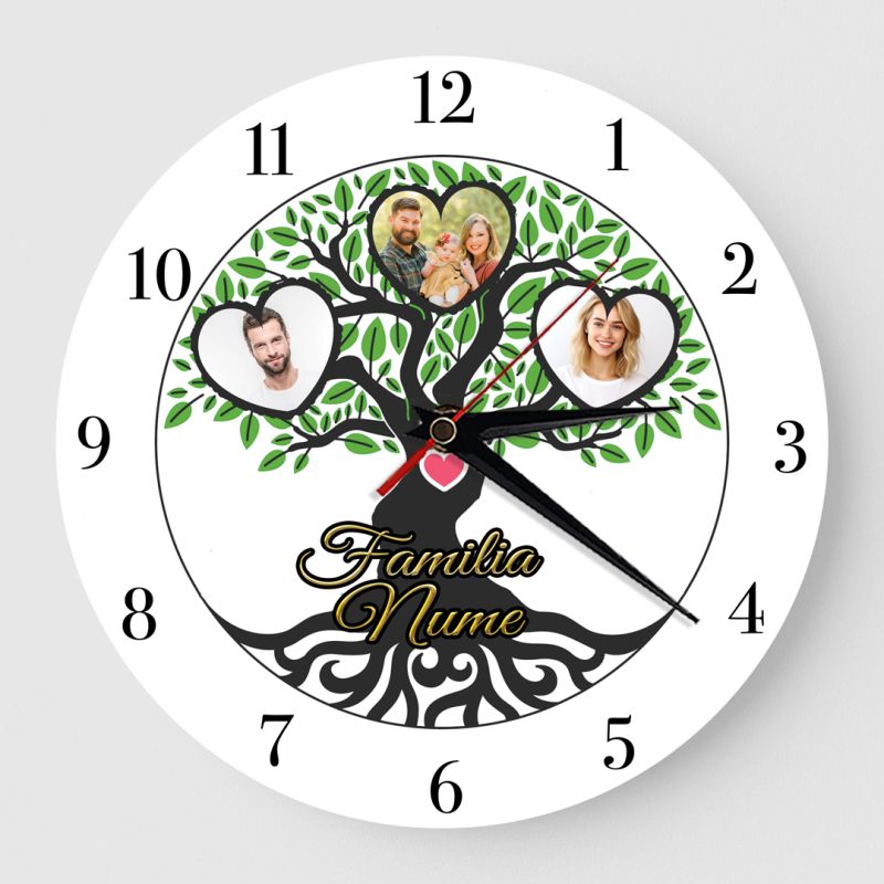 Ceas Personalizat cu Poze Copacul Vietii Verde Ceas Personalizat cu Poze Copacul Vietii Verde
