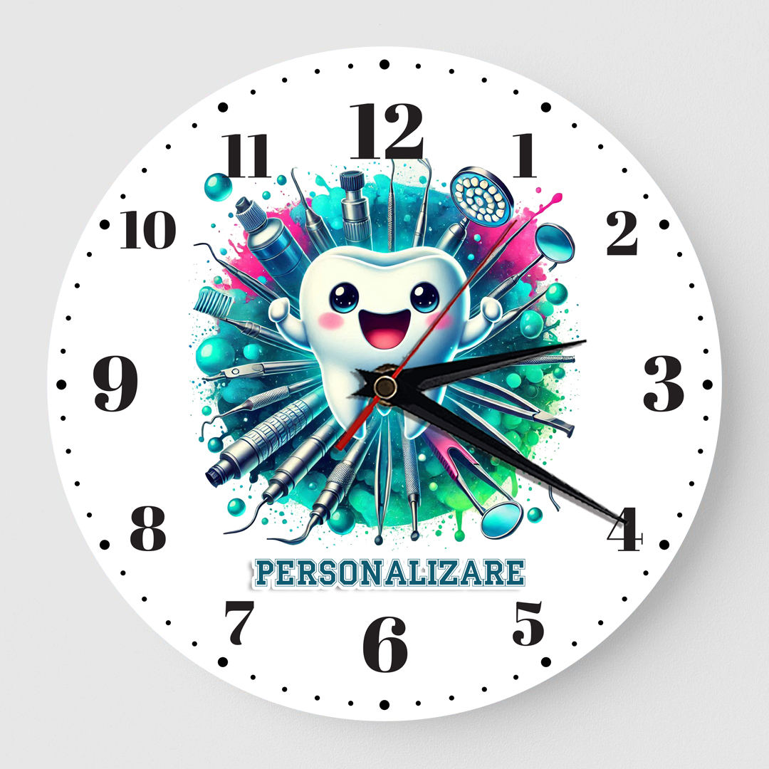 Ceas Personalizat dinte cadou stomatolog 03