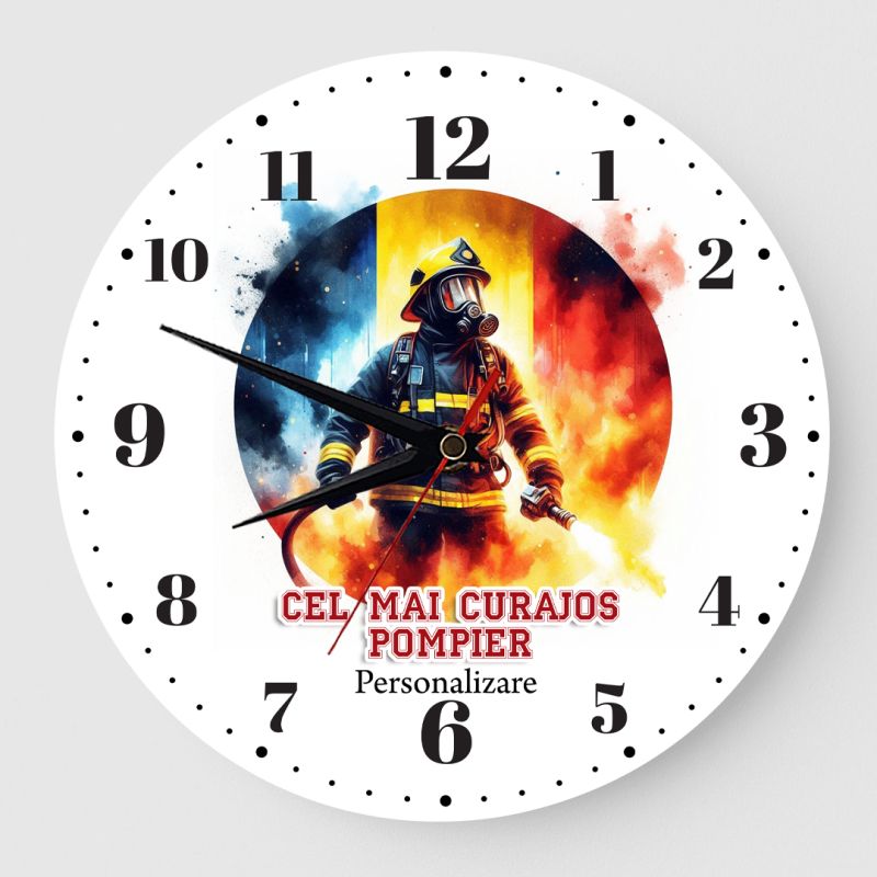 Ceas personalizat cel mai curajos pompier 02 Ceas personalizat cel mai curajos pompier 02