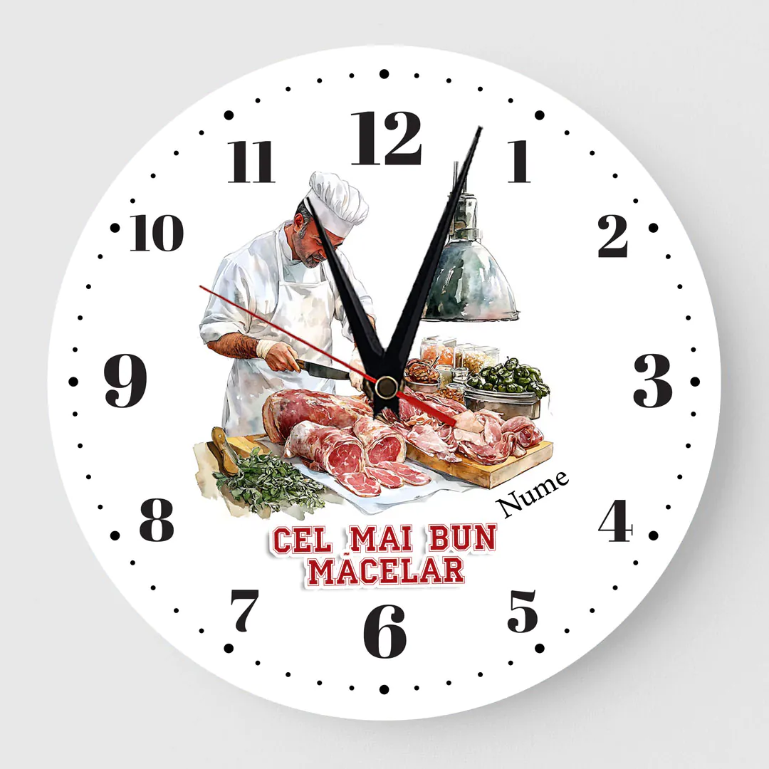 Ceas Personalizat cadou cel mai bun macelar 01