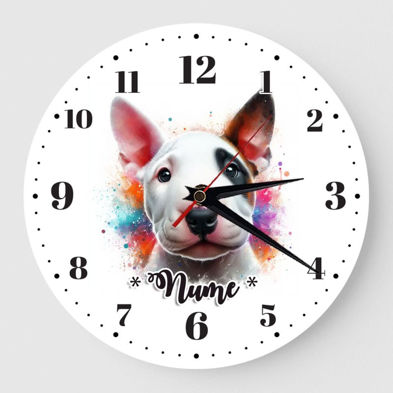 Ceas personalizat caine Bull Terrier 01 Ceas personalizat caine Bull Terrier 01
