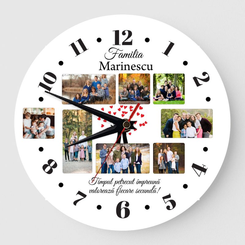 Ceas personalizat Timpul in familie 8 poze