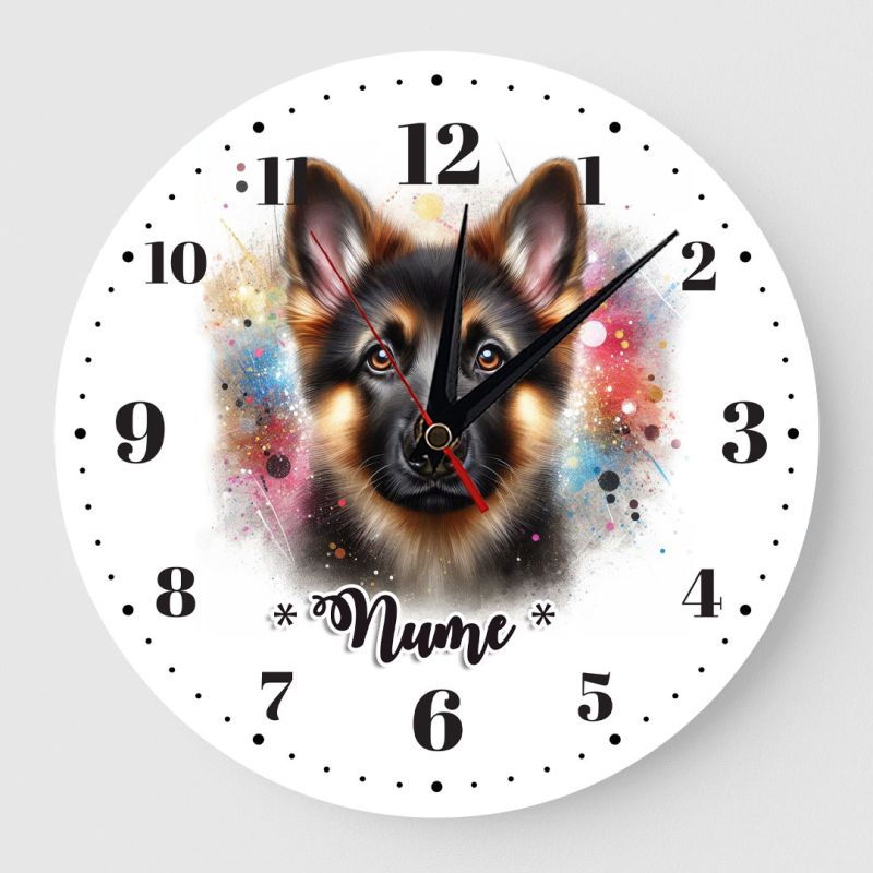 Ceas personalizat caine ciobanesc german 01 Ceas personalizat caine ciobanesc german 01