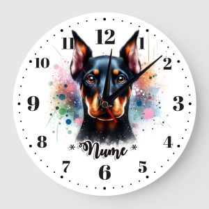 Ceas personalizat caine doberman 01