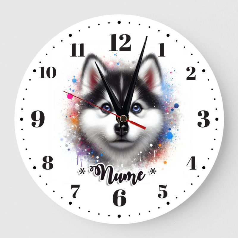Ceas personalizat caine husky 01