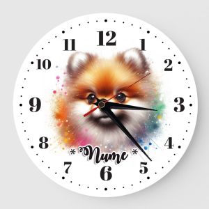 Ceas personalizat caine pomeranian 01
