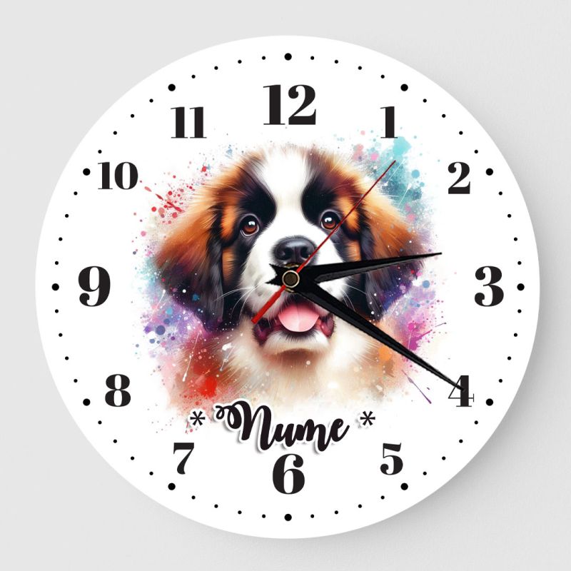 Ceas personalizat caine saint bernard 01 Ceas personalizat caine saint bernard 01