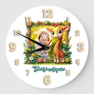 ceas personalizat cu poza si nume copii girafa
