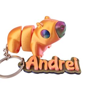 Breloc Capybara cu Nume – Imprimat 3D Articulat