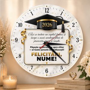 Ceas cadou absolvire toca cu mesaj 2026