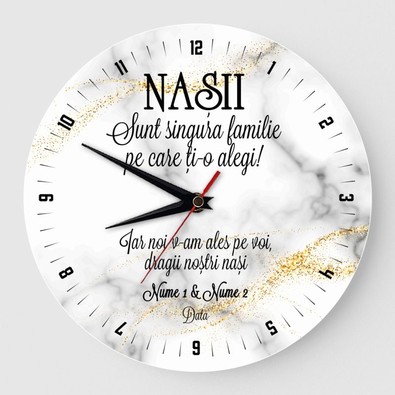 Ceas cadou pentru nasi stil marmura