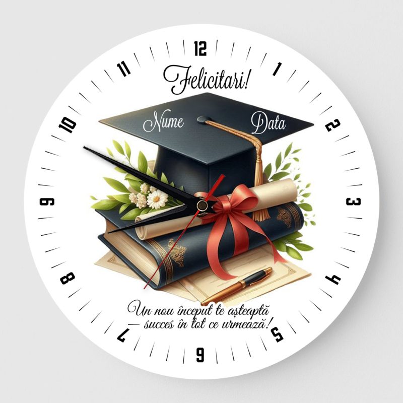 Ceas de perete personalizat absolvire – cadou pentru absolvent